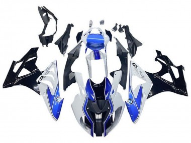 Affordable 2009-2014 BMW S1000RR Motorcycle Fairings - White Blue Glossy Black HP