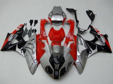 Affordable 2009-2014 BMW S1000RR Motorcycle Fairings - Silver Red Black