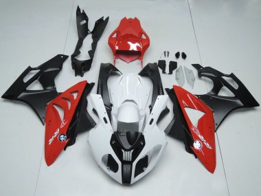 Affordable 2009-2014 BMW S1000RR Motorcycle Fairings - White Red Matte Black