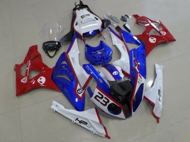 Affordable 2009-2014 BMW S1000RR Motorcycle Fairings - White Red Blue HP