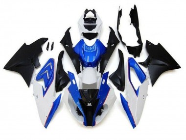 Affordable 2015-2016 BMW S1000RR Motorcycle Fairings - White Blue Matte Black