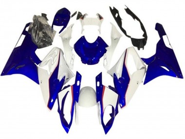 Affordable 2015-2016 BMW S1000RR Motorcycle Fairings - White Red Blue Pinstripe