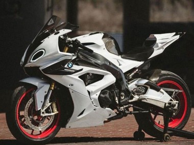 Affordable 2017-2018 BMW S1000RR Motorcycle Fairings - White Faux Carbon Fiber