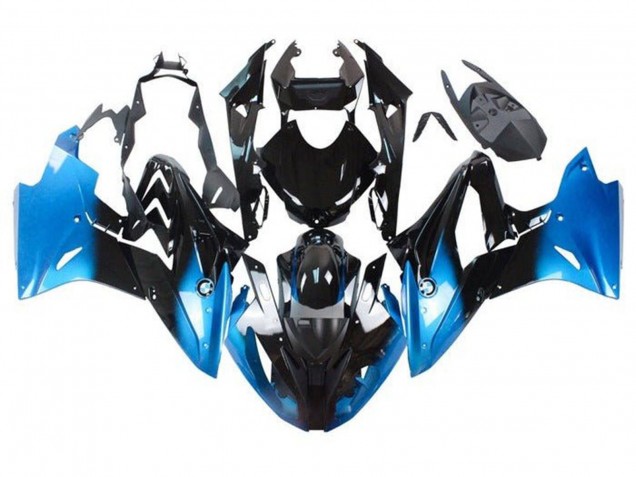 2017-2018 BMW S1000RR Motorcycle Fairings - Blue Glossy Black Fade
