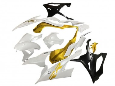 Affordable 2019-2022 BMW S1000RR Motorcycle Fairings - White Gold Matte Black