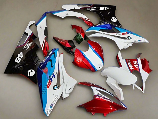 2019-2022 BMW S1000RR Motorcycle Fairings - White Red Blue HP