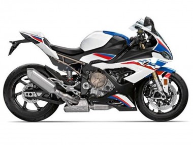 Affordable 2019-2022 BMW S1000RR Motorcycle Fairings - White Blue Red Stripe