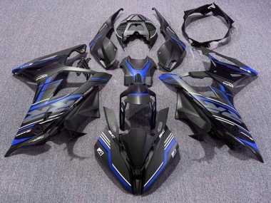 Affordable 2019-2022 BMW S1000RR Motorcycle Fairings - Matte Black Blue White Stripe