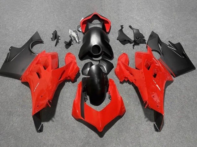 2020-2021 Ducati Panigale V4 V4S Motorcycle Fairings - Red Matte Black