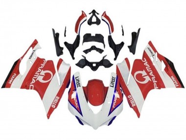 Affordable 2015-2020 Ducati 959/1299 Motorcycle Fairings - White Red Blue Pramac