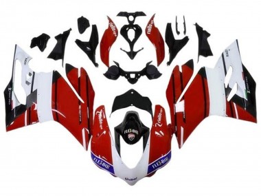Affordable 2015-2020 Ducati 959/1299 Motorcycle Fairings - White Red Blue Glossy Black Unibat Flex-Box