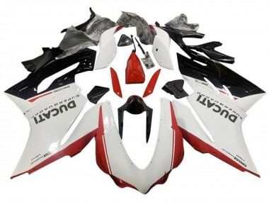 Affordable 2015-2020 Ducati 959 Motorcycle Fairings - White Red Glossy Black