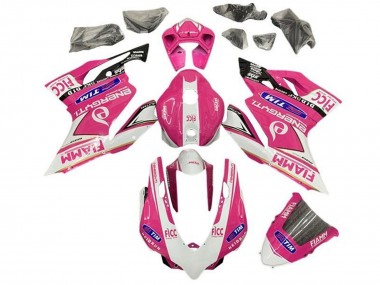 Affordable 2011-2014 Ducati Panigale 899/1199 Motorcycle Fairings - Pink White Glossy Black Fiamm