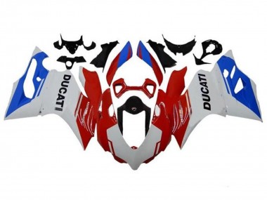 Affordable 2011-2014 Ducati Panigale 1199 Motorcycle Fairings - White Red Blue