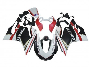Affordable 2011-2014 Ducati Panigale 1199 Motorcycle Fairings - White Red Matte Black