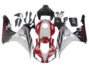 Affordable 2006-2007 Honda CBR1000RR Motorcycle Fairings - White Red Glossy Black Fade