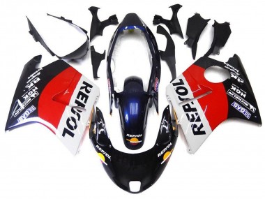 Affordable 1996-2007 Honda CBR1100XX Blackbird Motorcycle Fairings - Red White Blue Glossy Black Repsol
