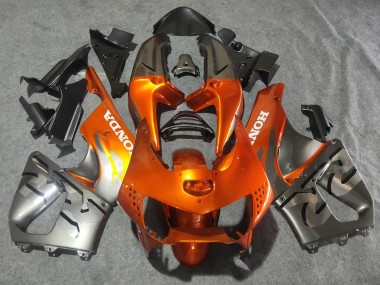Affordable 1998-1999 Honda CBR900RR 919 Motorcycle Fairings - Silver Orange Chrome