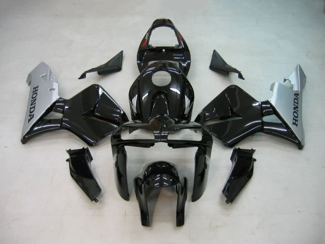 2005-2006 Honda CBR600RR Motorcycle Fairings - Black Silver
