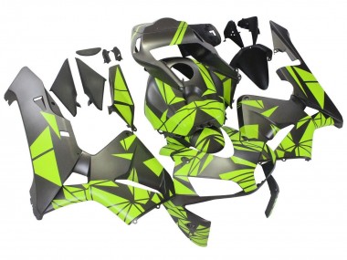 Affordable 2003-2004 Honda CBR600RR Motorcycle Fairings - Neon Yellow Matte Grey