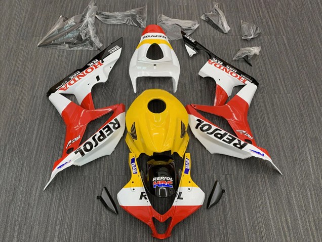 2007-2008 Honda CBR600RR Motorcycle Fairings - Yellow White Red Glossy Black Repsol HRC