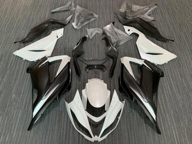 Affordable 2013-2018 Kawasaki ZX6R Motorcycle Fairing Kits - White Matte Black