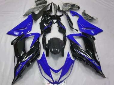 Affordable 2013-2018 Kawasaki ZX6R Motorcycle Fairings - Blue Glossy Black