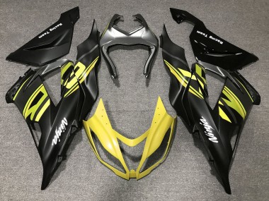 Affordable 2013-2018 Kawasaki ZX6R Motorcycle Fairings - Matte Black Yellow