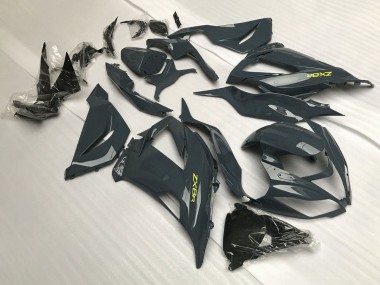 Affordable 2013-2018 Kawasaki ZX6R Motorcycle Fairings - Dark Grey Yellow