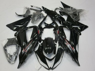 Affordable 2013-2018 Kawasaki ZX6R Motorcycle Fairings - Glossy Black Silver Red