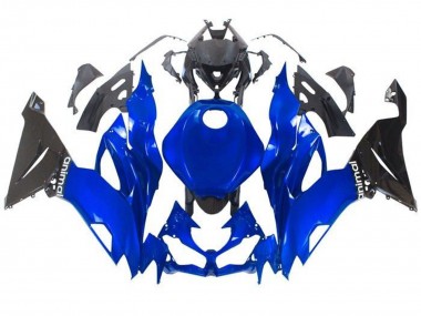 Affordable 2019-2022 Kawasaki ZX6R Motorcycle Fairings - Blue Glossy Black