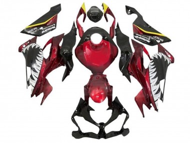 Affordable 2019-2022 Kawasaki ZX6R Motorcycle Fairings - Candy Red Yellow White Shark