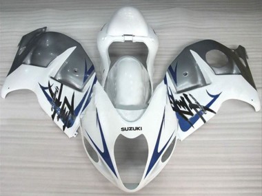 Affordable 1996-2007 Suzuki GSXR 1300 Hayabusa Motorcycle Fairings - White Silver Blue