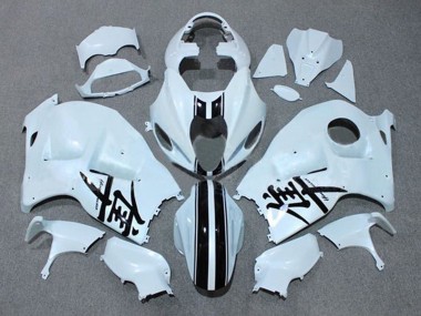 Affordable 1996-2007 Suzuki GSXR 1300 Hayabusa Motorcycle Fairings - White Black Stripe