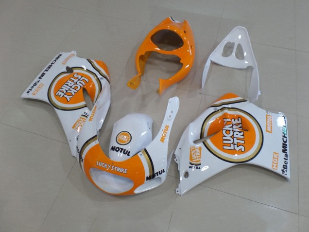 1991-1996 Suzuki RGV250 VJ22 Motorcycle Fairings - White Orange Lucky Strike Motul