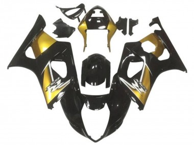 Affordable 2003-2004 Suzuki GSXR 1000 Motorcycle Fairings - Gold Glossy Black
