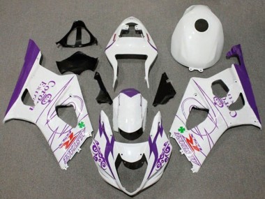 Affordable 2003-2004 Suzuki GSXR 1000 Motorcycle Fairings - White Purple Corona Alstare