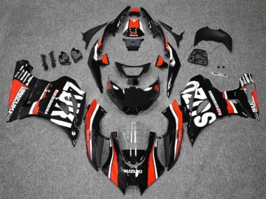 Affordable 2017-2024 Suzuki GSXR1000 Motorcycle Fairings - Black Red White Stripe