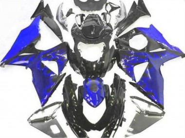 Affordable 2009-2016 Suzuki GSXR 1000 Motorcycle Fairing - Glossy Black Blue Flame