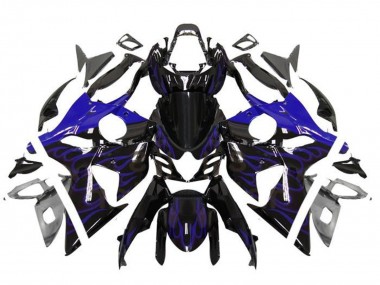 Affordable 2009-2016 Suzuki GSXR 1000 Motorcycle Fairings - Glossy Black Blue Flame