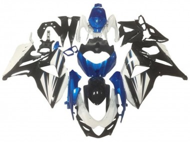Affordable 2009-2016 Suzuki GSXR 1000 Bike Fairings - White Blue Glossy Black