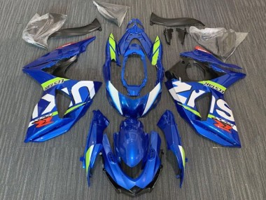 Affordable 2009-2016 Suzuki GSXR 1000 Motorcycle Fairings - Blue Neon Green White Ecstar