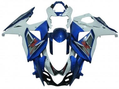 Affordable 2009-2016 Suzuki GSXR 1000 Bike Fairings - White Blue Silver