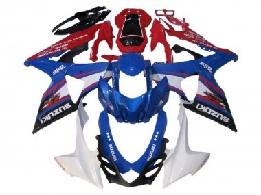Affordable 2009-2016 Suzuki GSXR 1000 Motorcycle Fairings - Blue White Red Black Stripe