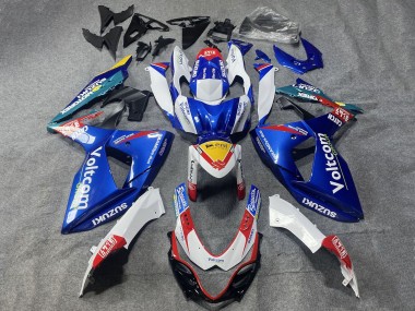 Affordable 2009-2016 Suzuki GSXR 1000 Motorcycle Fairings - White Blue Red Yellow Voltcom
