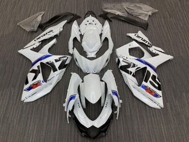 Affordable 2009-2016 Suzuki GSXR 1000 Bike Fairings - White Blue Stripe