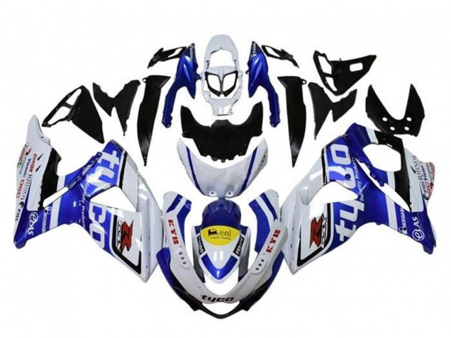 2009-2016 Suzuki GSXR 1000 Motorcycle Fairings - White Blue Yellow Black Tyco