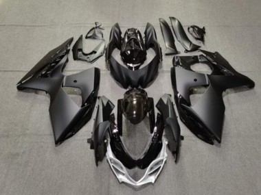 Affordable 2009-2016 Suzuki GSXR 1000 Motorcycle Fairings - Matte Black Glossy Black Silver