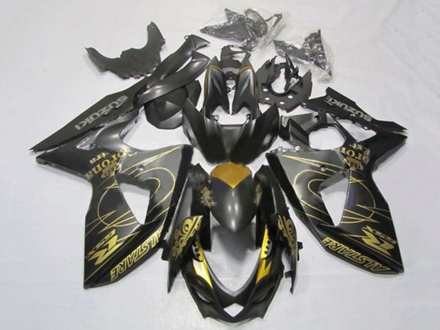 2009-2016 Suzuki GSXR 1000 Motorcycle Fairings - Black Gold Tribal