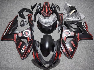 Affordable 2009-2016 Suzuki GSXR 1000 Motorcycle Fairings - Matte Black Red Pinstripe